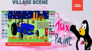 Tux Paint Tutorial- Easy Drawing of Village Scene