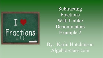 Subtracting Fractions with Unlike Denominators (Example 2)