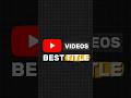 Youtube Ka Title Kaise Likhen | #shorts