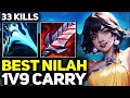 Rank 1 best nilah in the world 1v9 carry gameplay  season 14 league of legends