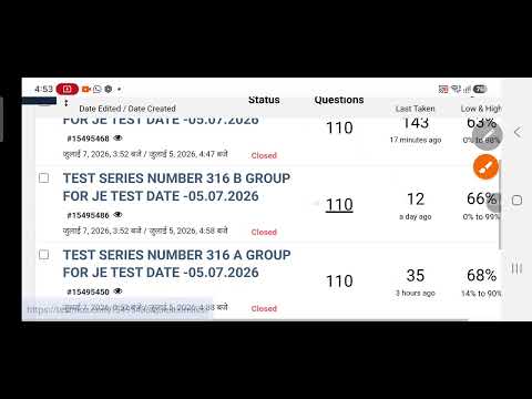 Online result of test series number 315 to 316 ABCD group  WLI/APO TEST 118