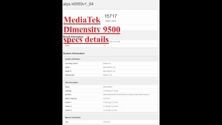 MediaTek Dimensity 9500 specs details
