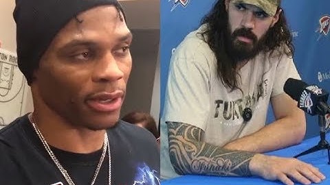Russell Westbrook says when asked about Steven Adams "when I hoop i have no friends"