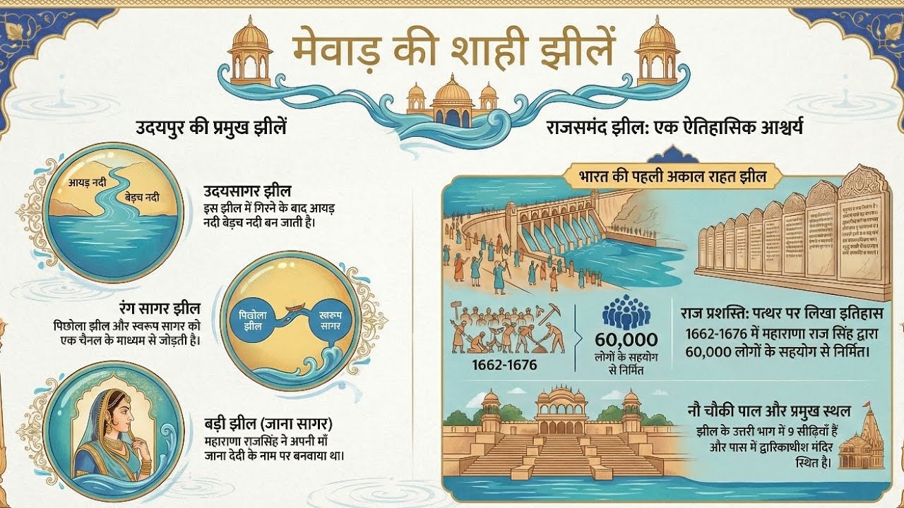 राजस्थान की प्रसिद्ध मीठे पानी की झीलें | उदयसागर, रंग सागर, दूध तलाई, बड़ी झील, राजसमंद झील