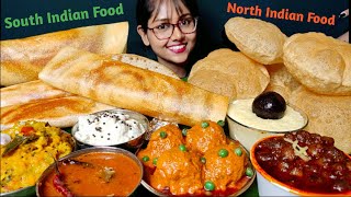 Eating Lots of Dosa & Poori | South Vs North India Food | Big Bites | Foodie Darling | Asmr Eating