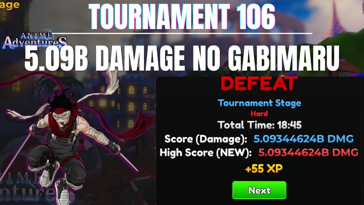 5.09B DAMAGE EARLY STRAT NO GABIMARU ON TOURNAMENT 106 | Anime Adventures