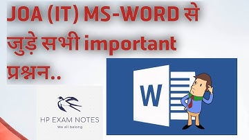 HP JOA (IT) CLASS 9 MS-WORD AND THEIR SHORTCUT KEYS