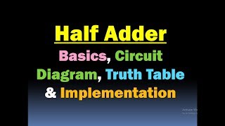 Half Adder/Half Adder Circuit Diagram and Truth Table/Implementation (Combinational Circuits) [HD]
