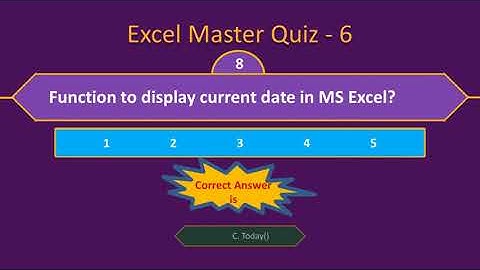 Quiz 6 | Excel Master Quiz | MS Excel Online Quiz | Basic