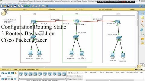 Configuration Routing Static 3 Routers Basic CLI on Cisco Packet Tracer