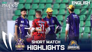 Short Match Highlights | Quetta Gladiators vs Karachi Kings | English | Match 37 | PSL 11 | MZB1K screenshot 1