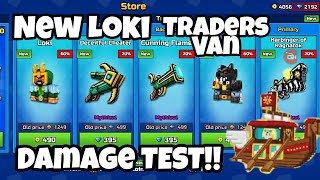 Loki TRADERS VAN DAMAGE TEST - OP Weapons, High DPS Primary ( Pixel Gun 3D )