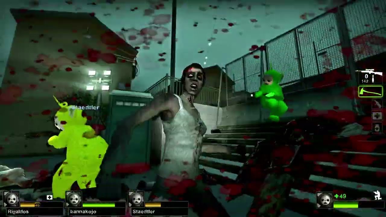 Left 4 Dead 2: Barely surviving (with Teletubbies and Labubu mods)