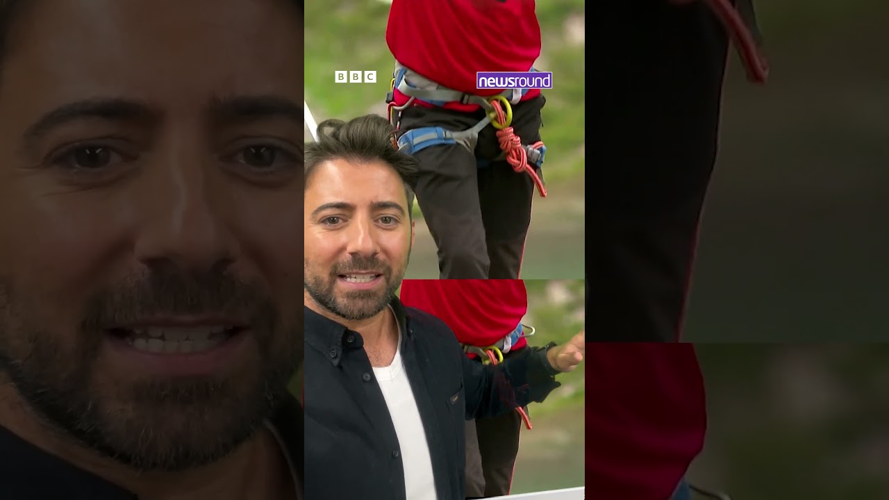 😱 Daredevil Walks 1,000m Slackline in the Alps! | Newsround