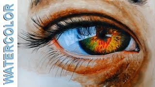 realistic watercolor eye painting paint tutorial