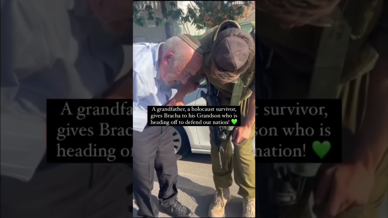 Holocaust Survivor gives his grandson who is in the Israeli army a blessing  israel