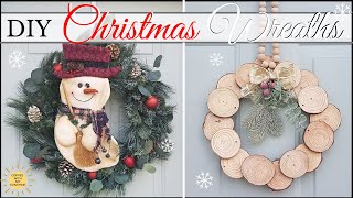 ⭐ Wow! EASY DIY CHRISTMAS WREATHS using THRIFTED ITEMS and WOOD ROUNDS