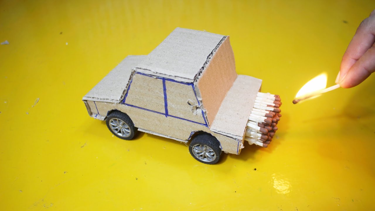 Steem engine Fire Car making at home with cardboard - YouTube