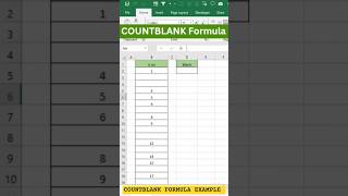COUNTBLANK Formula in Excel | #exceltips #excel #exceltricks #countblank #exceltutorial #shorts