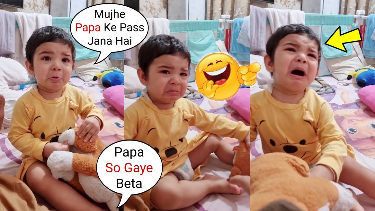 Puja Banerjee Son Krishiv CRYING Missing Papa Kunal Verma | Cute Baby Videos