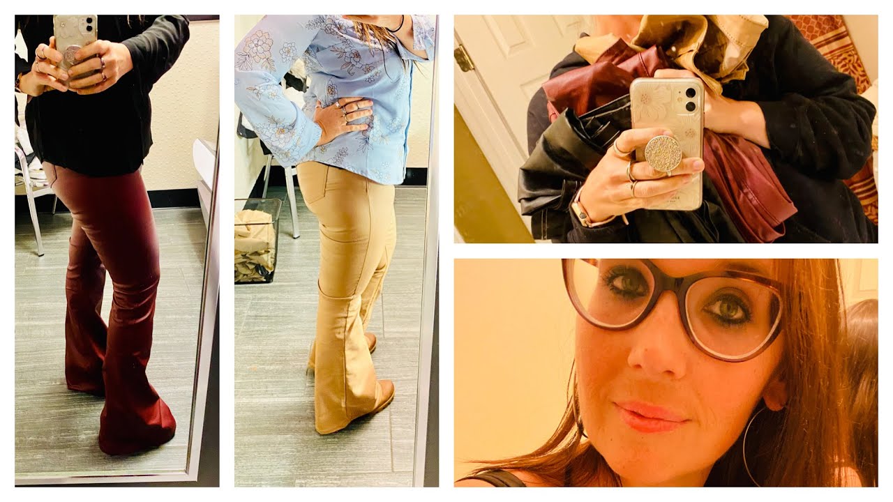 Shein Faux Leather Flare Pants Haul Size Large sooo sexy!!