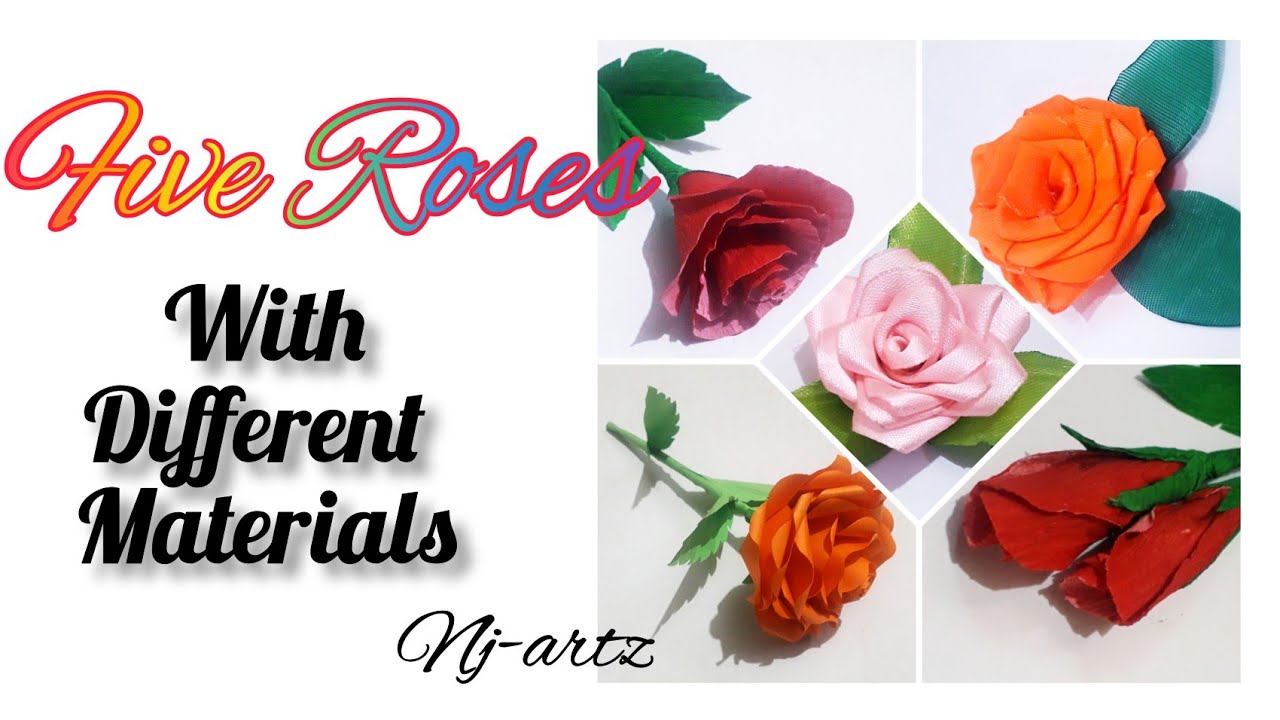 Diy 5 types of rose Rose making at home Realistic artificial roses
