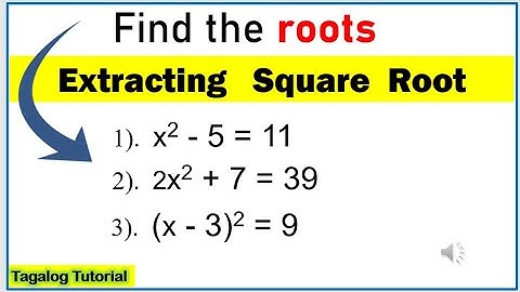 [Tagalog] Solve quadratic equation by #extractingsquareroot #quadraticequation #math9