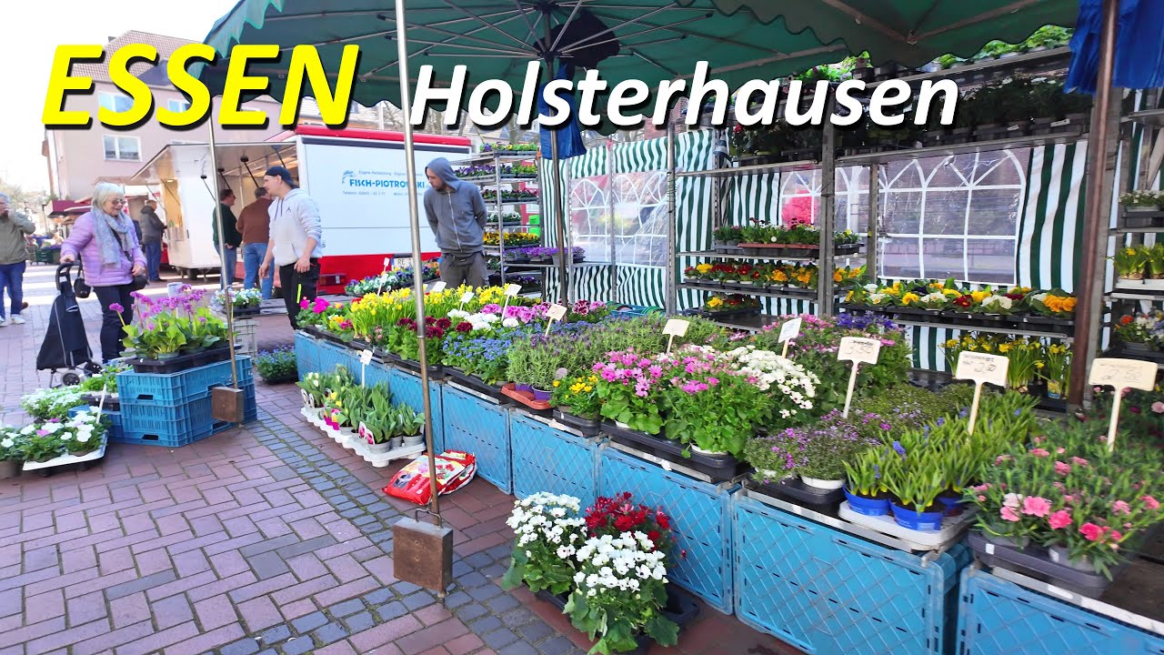 Stadt Essen walking 4K | Holsterhausen Markttag Frühling 2025