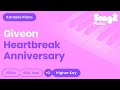 Giveon - HEARTBREAK ANNIVERSARY (Karaoke Piano) Higher Key