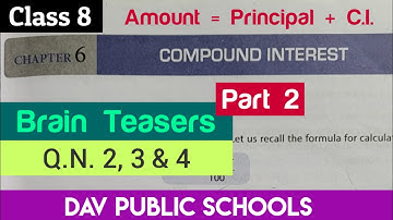DAV class 8 maths chapter 6 brain teasers Q.N. 2, 3 & 4