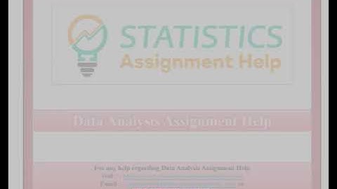 Data Analysis Assignment Help