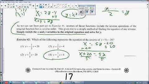 Unit 3 lesson 5 solving inverse functions