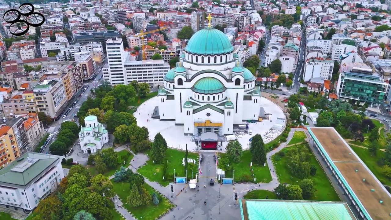 Hram Svetog Save, Beograd iz vazduha (Saint Sava Church aerial video) 4K