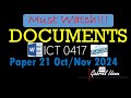 IGCSE ICT 0417 Oct Nov 2024 Paper 21 Document Production