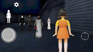 playing as squid game doll in granny 4 game | granny grandpa | granny game screenshot 2