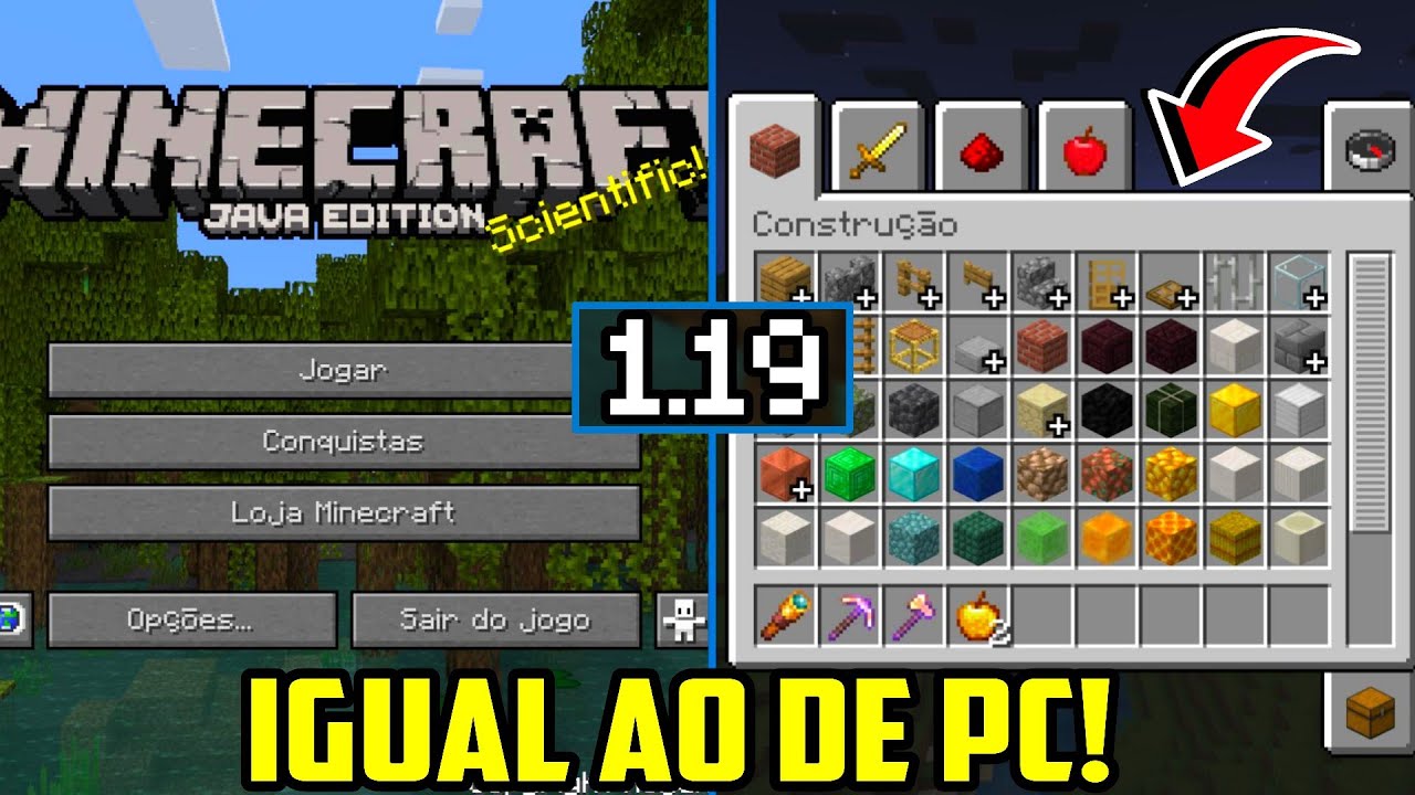 COMO DEIXAR A INTERFACE DO MINECRAFT PE 1.19 IGUAL A DO MINECRAFT JAVA ...