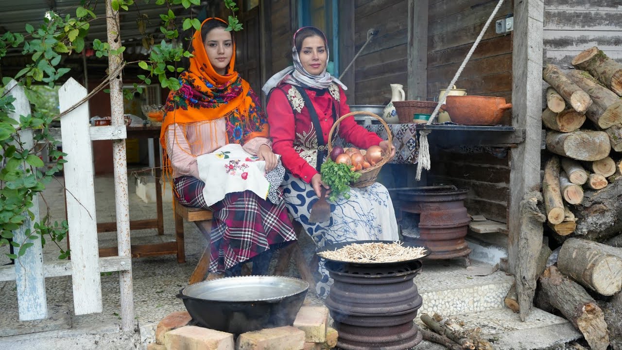 Lamb Meat Buried Under Reshte Polo an Cooked in Traditional Way