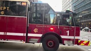 CFD Engine 42, Truck 3, Squad 1 Responding, Chicago Illinois 