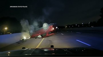 Arkansas State Police trooper flips pregnant woman
