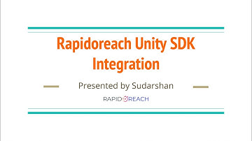 Rapidoreach Unity SDK Integration walkthrough