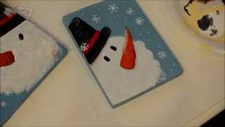 Let Come and paint a snow man with me. Great for winter decor, gifts or just for fun! Just a few colors and a couple brushes and you