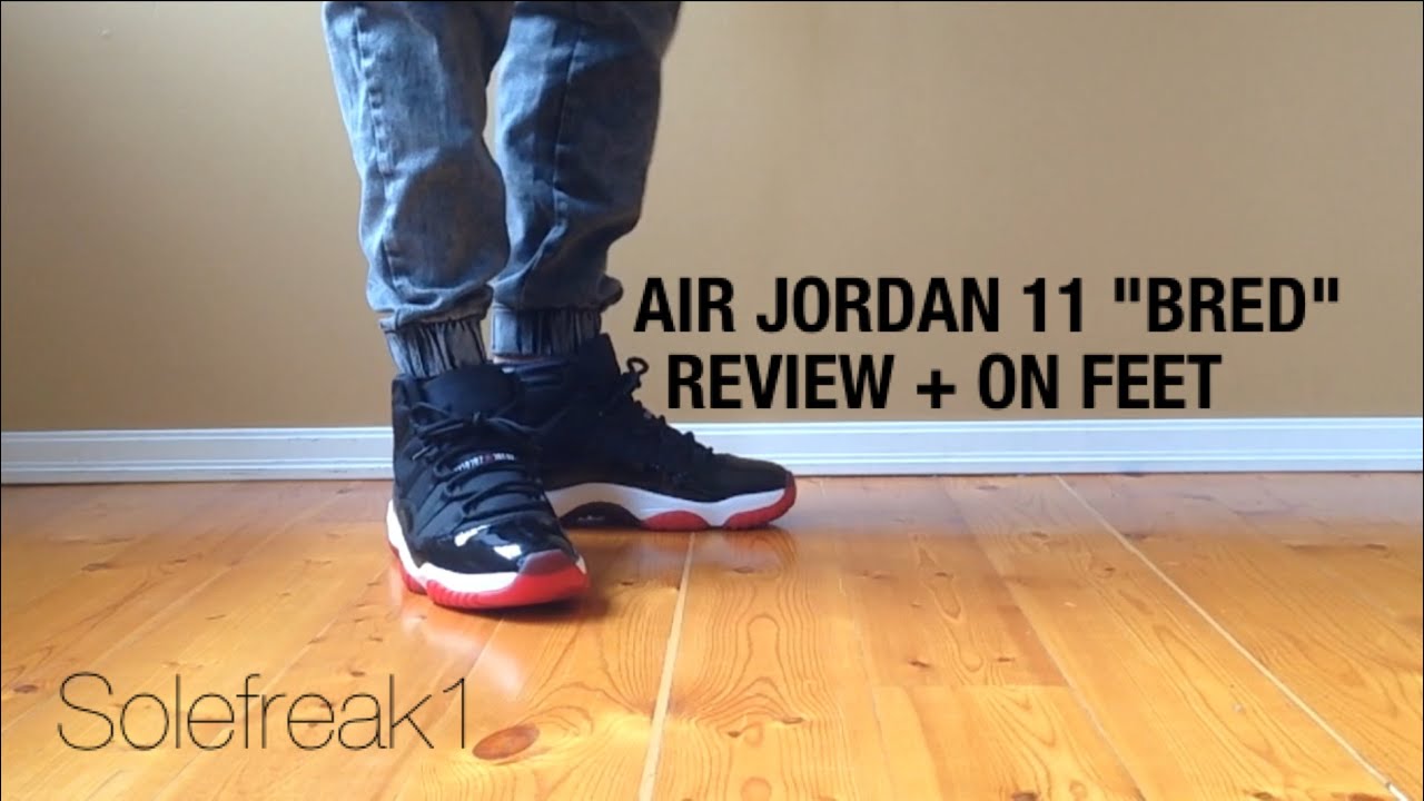 jordan 11 bred on feet