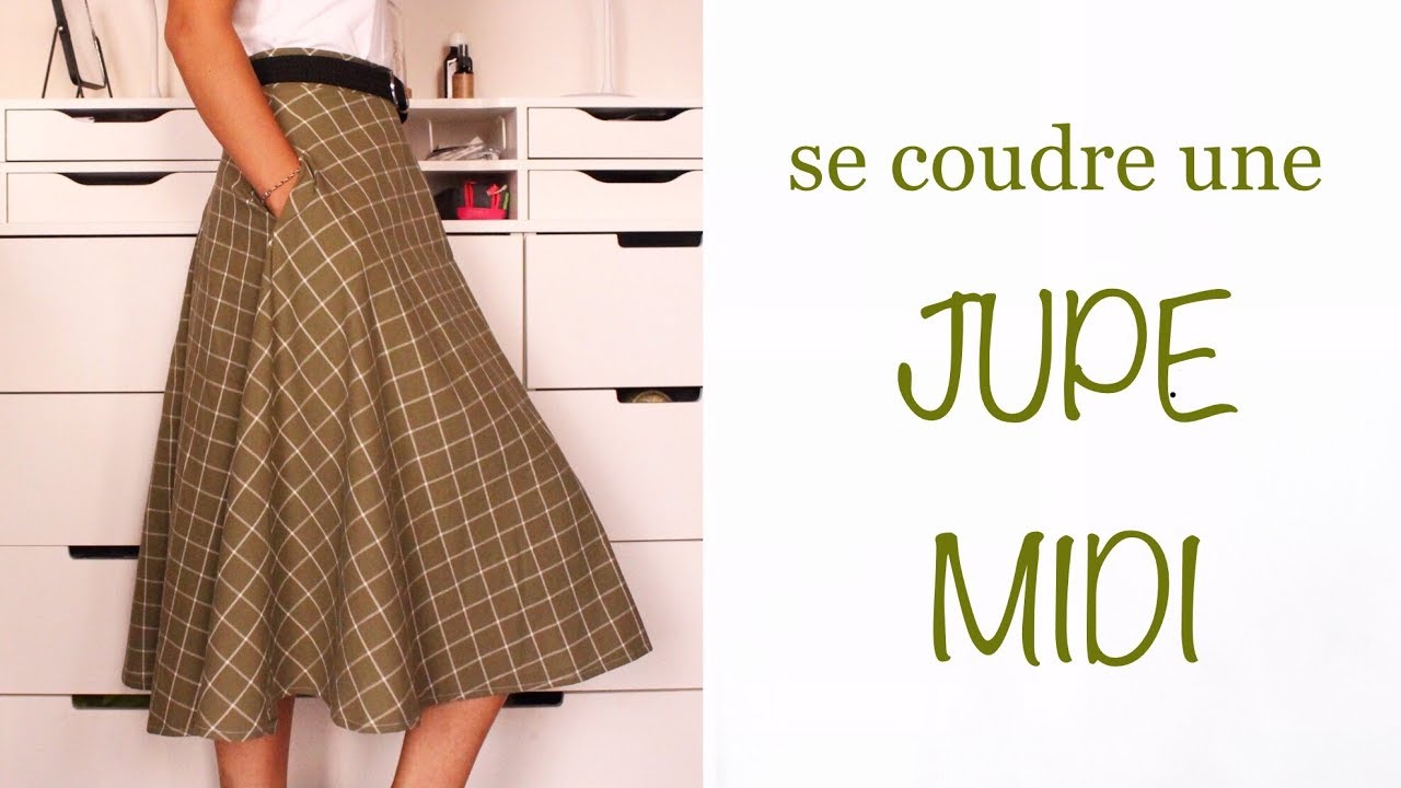 Tuto couture : la JUPE MIDI (avec zip, poches et ceinture) ✨ Marion Blush -  YouTube