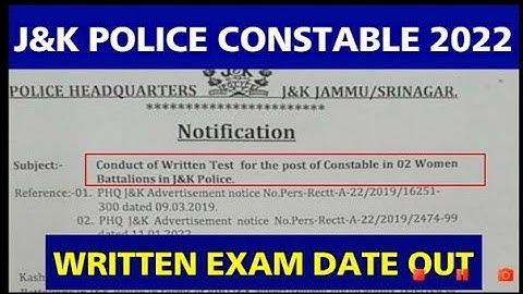 Breaking News JKP Border Battalion written Exam Date Out : Official Notification out