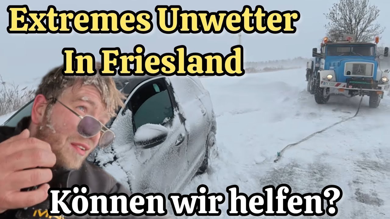 Menschenleben gefährdet im SCHNEESTURM! Max-Speedshop versucht zu helfen  | 16T Kran BERGEEINSATZ