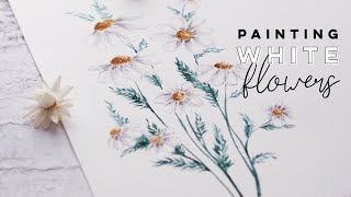 How To Paint White Flowers With Watercolor