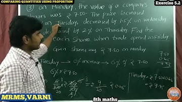 MRMS VARNI: Class 8, Maths, Ch-5, Comparing quantities using proportion, Ex-5.2, Q.No:- 3