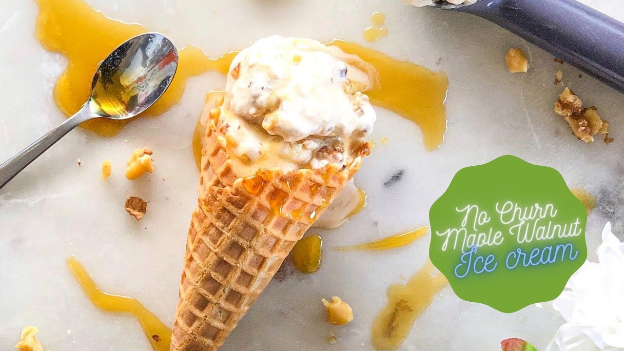 NO churn Maple Walnut Ice cream- SO easy, quick and delicious