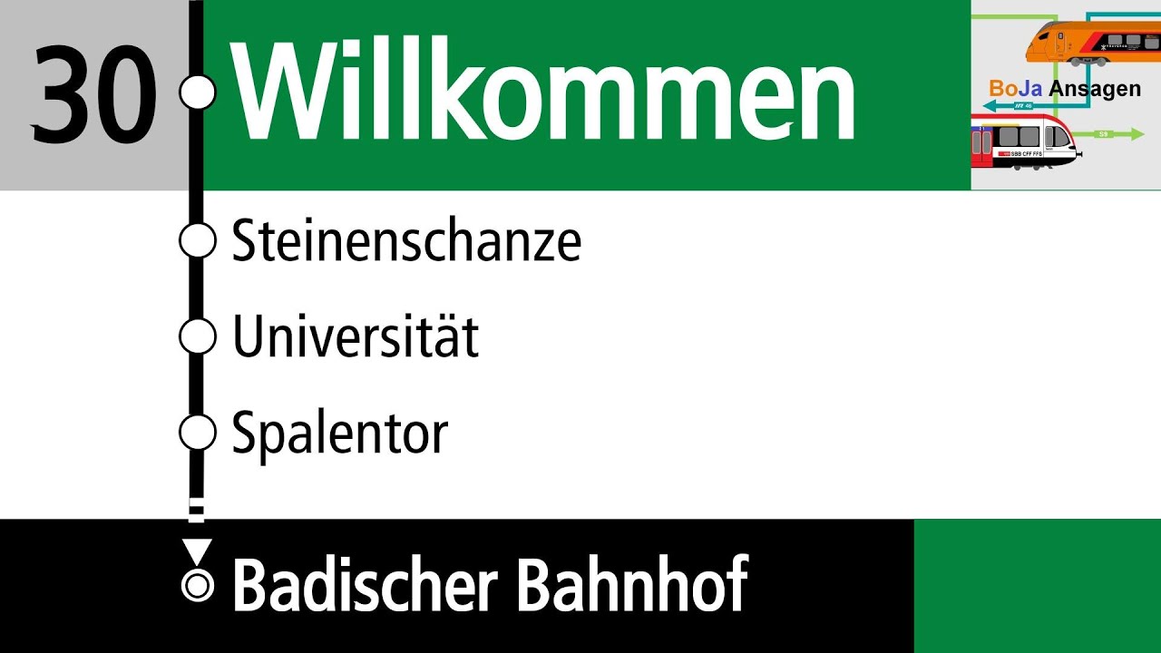 BVB Ansagen I 30 Bahnhof SBB - Badischer Bahnhof I BoJa Ansagen