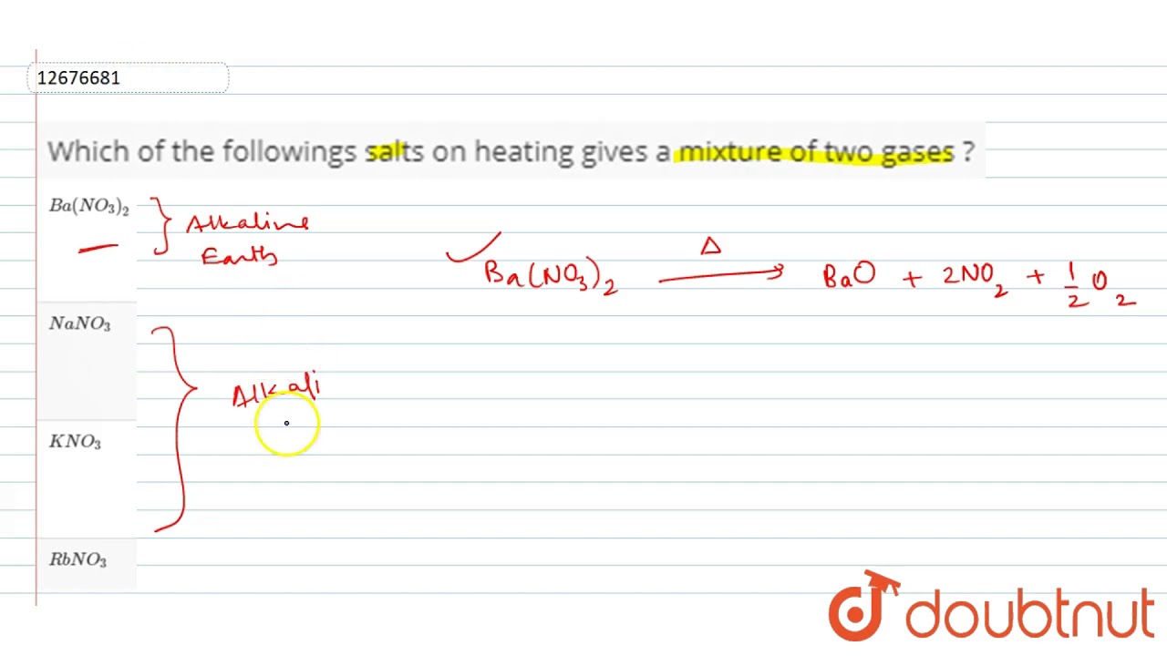 Which of the followings salts on heating gives a mixture of two gases